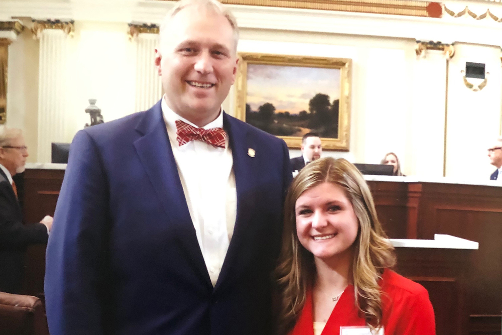 Grace McCulley pages for Representative Chad Caldwell
